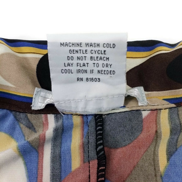 La Belle Multicolor Psychedelic Mod Print Half Sleeve Knit Wrap Dress Womens M - Picture 8 of 11